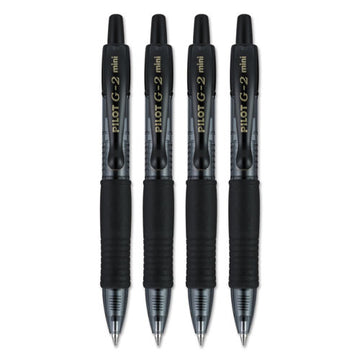 Pilot® G2 Mini Gel Pen, Retractable, Fine 0.7 Mm, Black Ink, Black Barrel, 4-pack freeshipping - TVN Wholesale